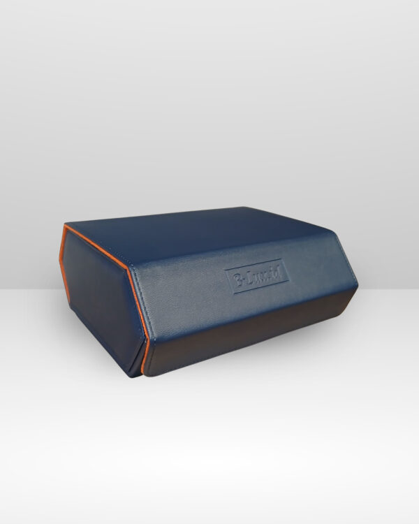 Leather Watch Case 6 Slots Blue - Orange
